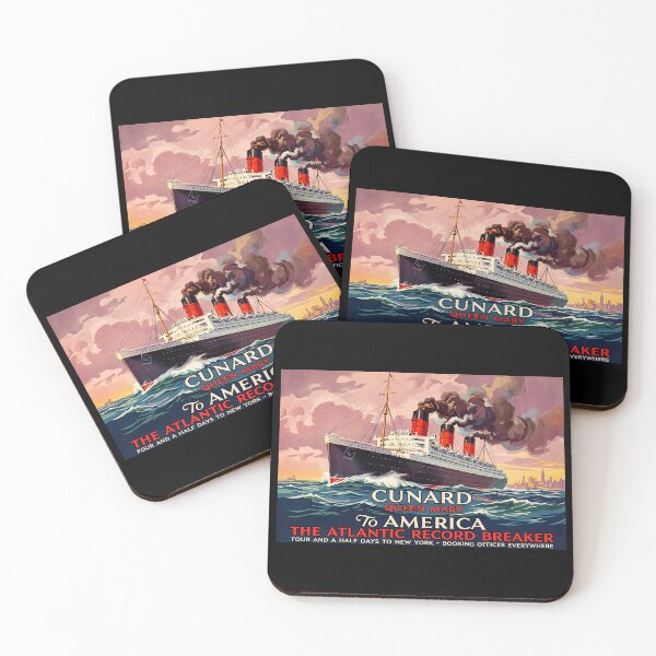 Item preview, Vintage Cunard Queen Mary Travel Poster designed and sold by ArtworkNorth.