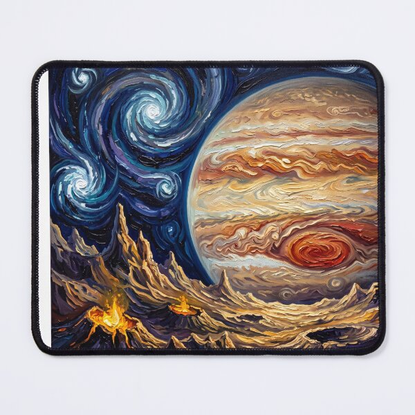Item preview, Jupiter and Io Starry Night Space Landscape designed and sold by Bad-Decisions-Designs.