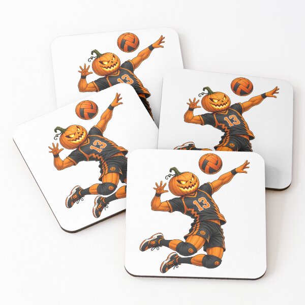 Item preview, Halloween Pumpkin Volleyball Player in Action designed and sold by PRINTIONAL.