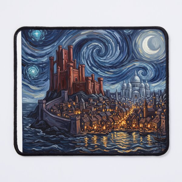 Item preview, Kings Landing Starry Night Fantasy Landscape designed and sold by Bad-Decisions-Designs.