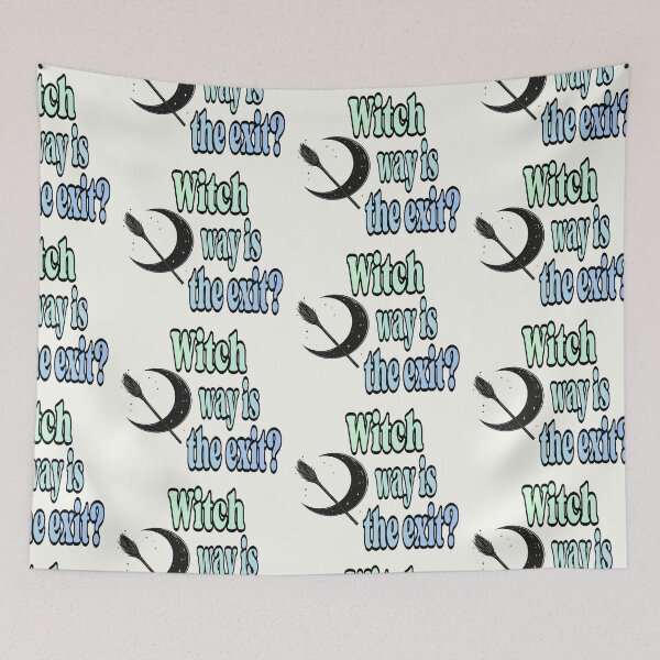 Item preview, Witch way is the exit? Witch's broom in road traffic designed and sold by LiskoDesign.