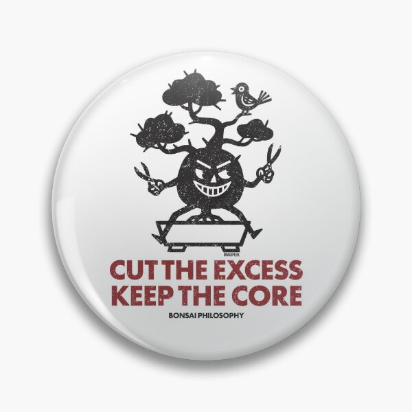 Item preview, Vintage Cartoon Bonsai Tree - Cut The Excess Keep The Core designed and sold by IMAGIPEEK.