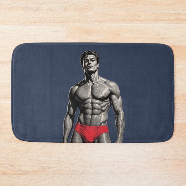 Item preview, Classic Handsome Muscular Man in Red Briefs – Comic Retro Illustration designed and sold by gayishdesign.