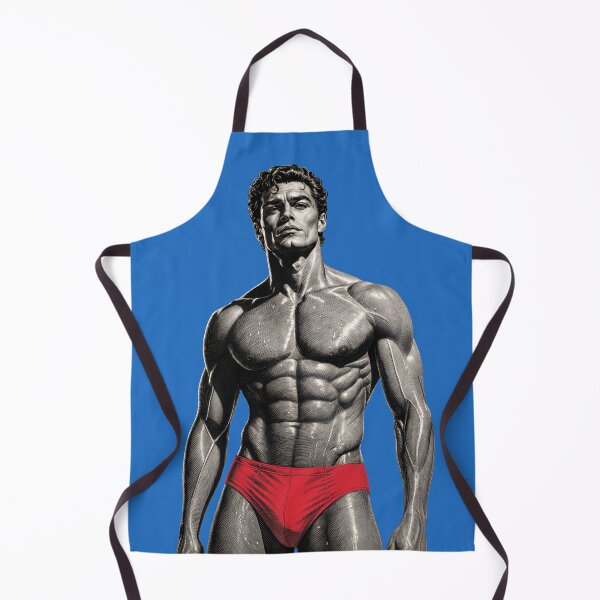 Item preview, Classic Handsome Muscular Man in Red Briefs – Comic Retro Illustration designed and sold by gayishdesign.