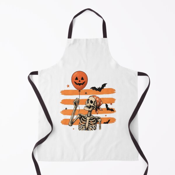 Item preview, Vintage Halloween Skeleton with Pumpkin Balloon and Bats designed and sold by Snifferius.