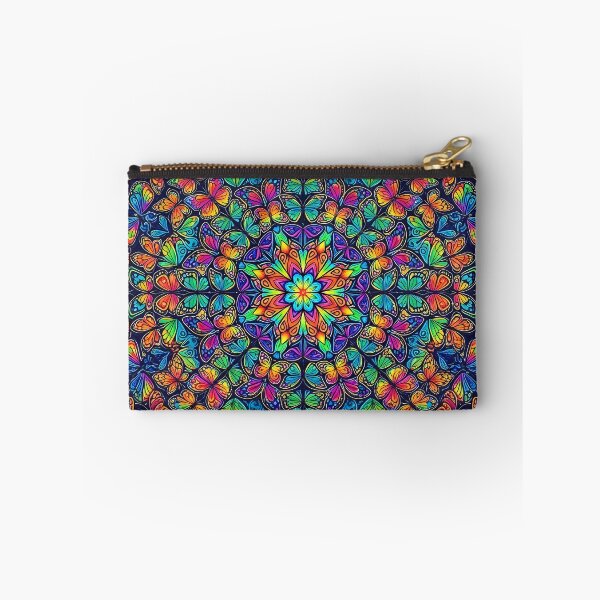 Item preview, Vivid Butterfly Kaleidoscope Mandala Pattern - Rainbow Spectrum Art Print designed and sold by SOOstudio73.