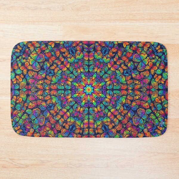 Item preview, Vivid Butterfly Kaleidoscope Mandala Pattern - Rainbow Spectrum Art Print designed and sold by SOOstudio73.