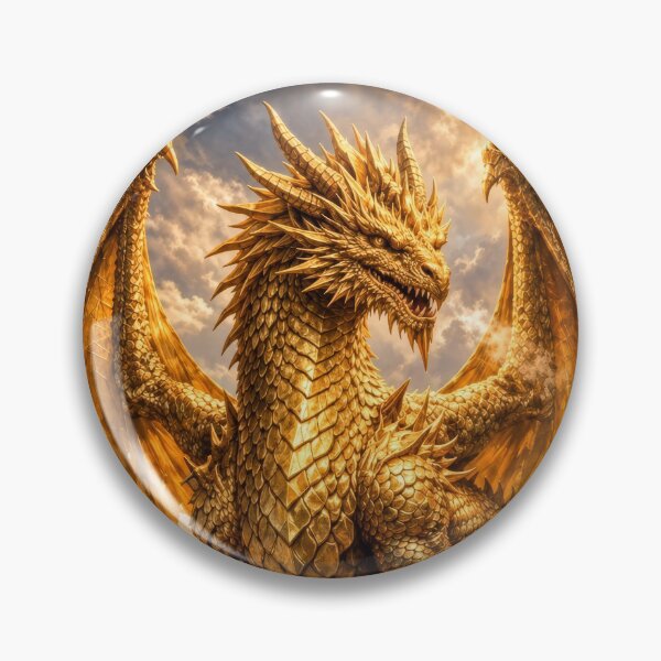 Item preview, Golden Dragon with Treasure Hoard – Majestic Gold Dragon Fantasy Artwork designed and sold by DrakariArt.