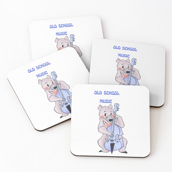 Item preview, old school music cute bear playing double bass designed and sold by stileepensieri.