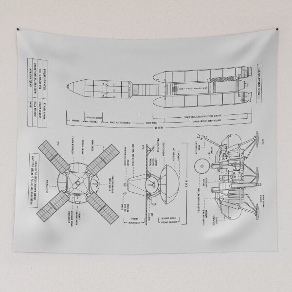 Artikelvorschau, Viking Program: Spacecraft and Lander (White Stencil - No Background) Vertical entworfen und verkauft von BGALAXY.