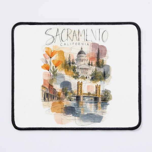 Item preview, Sacramento California — Capitol and Tower Bridge designed and sold by Russell Thorne.