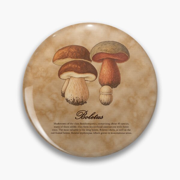 Item preview, Porcini Mushrooms Vintage Boletus Botanical Ilustration designed and sold by DictionaryArt.