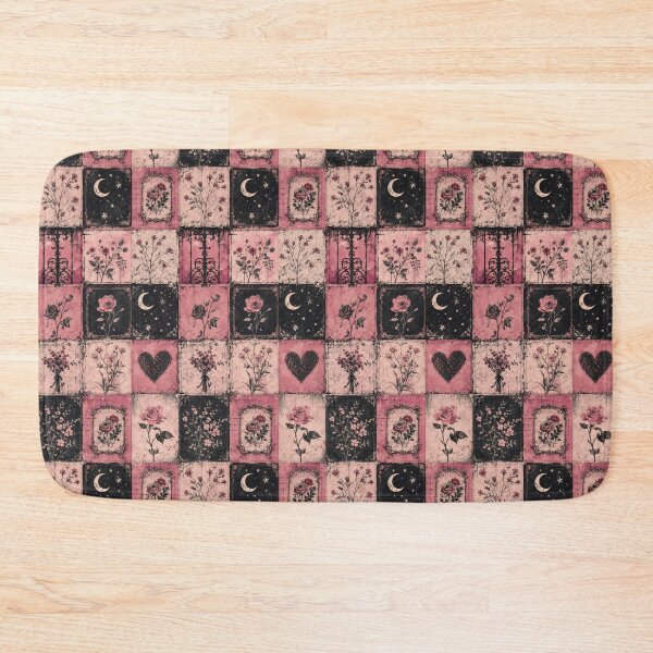 Item preview, Vintage Pink Rose Floral Patchwork Gothic Botanical Pattern designed and sold by AzsjaysStudio.