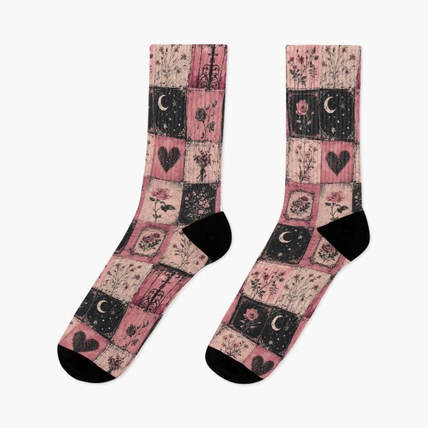 Item preview, Vintage Pink Rose Floral Patchwork Gothic Botanical Pattern designed and sold by AzsjaysStudio.