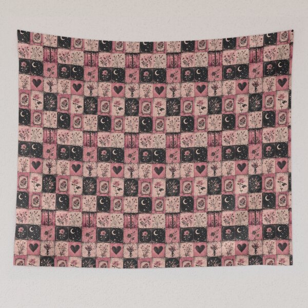 Item preview, Vintage Pink Rose Floral Patchwork Gothic Botanical Pattern designed and sold by AzsjaysStudio.