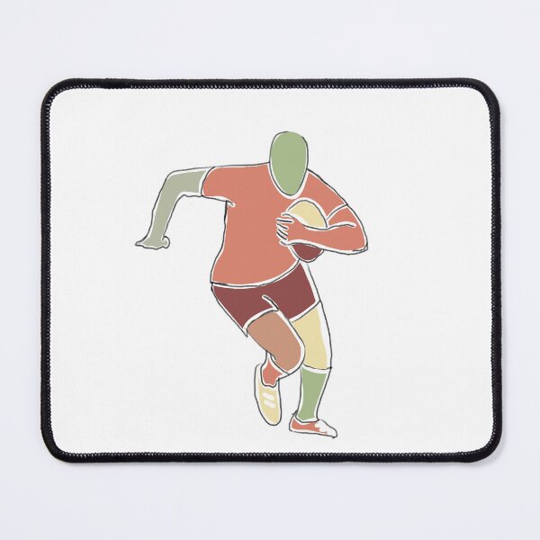 Item preview, Peach & Red Rugby Player - Abstract Sports Figure Art designed and sold by iampaulmorris.