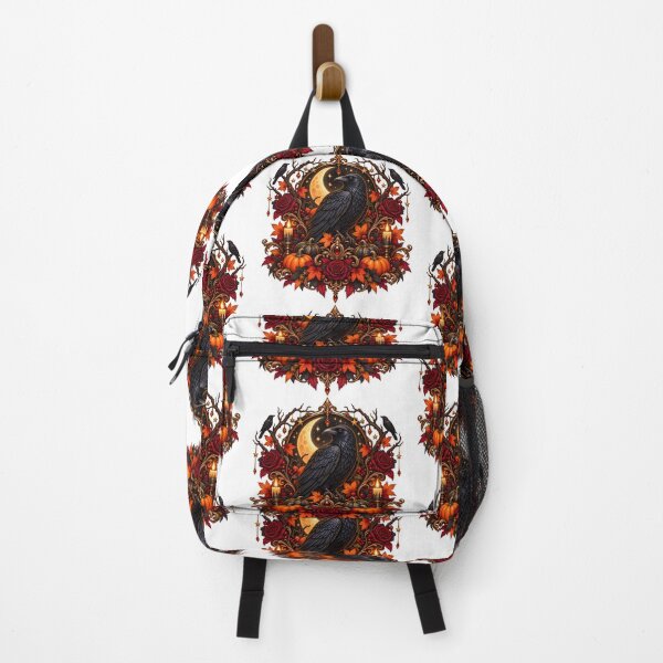 Item preview, Gothic Autumn Raven – Crescent Moon, Roses and Pumpkins designed and sold by Clothes With Smiling Animals Walt Gral.