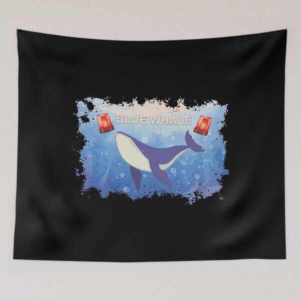 Item preview, Blue Whale Swimming With Red Siren Lights designed and sold by DeanRoseArt.