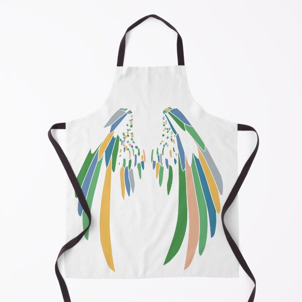Item preview, Green & Yellow Angel Wings No. 4 - Minimalist Feather Line Art designed and sold by iampaulmorris.