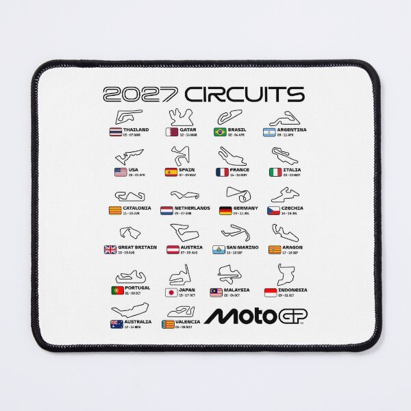 Item preview, MotoGP 2027 Season Circuits – Full Track Map Calendar Design designed and sold by Stotee.