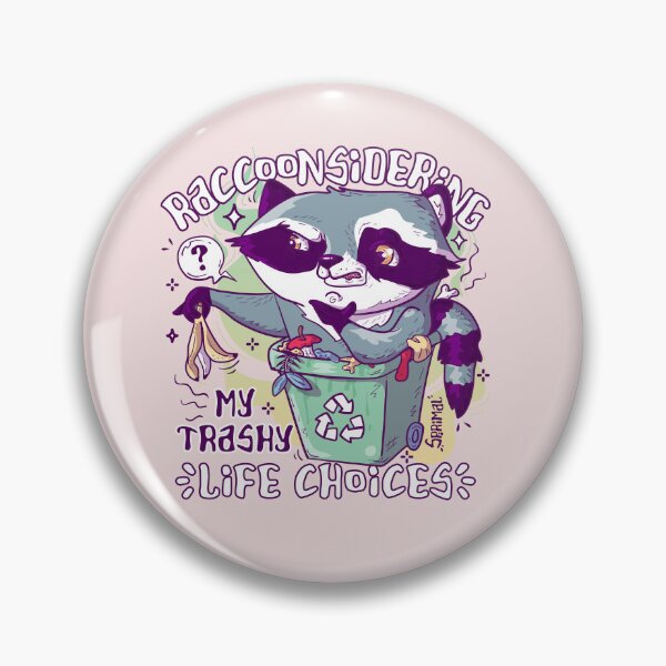 Item preview, Raccoonsidering – Raccoon Pun Illustration designed and sold by SPIRIMAL.