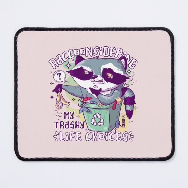 Item preview, Raccoonsidering – Raccoon Pun Illustration designed and sold by SPIRIMAL.