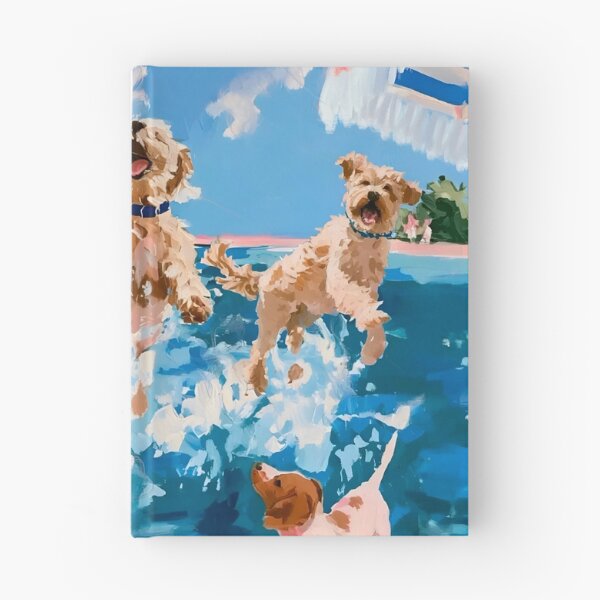 Item preview, Summertime, whimsical dogs playing in the sea designed and sold by SophieClimaArt.