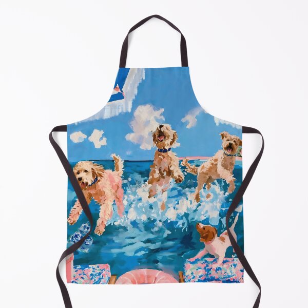 Item preview, Summertime, whimsical dogs playing in the sea designed and sold by SophieClimaArt.