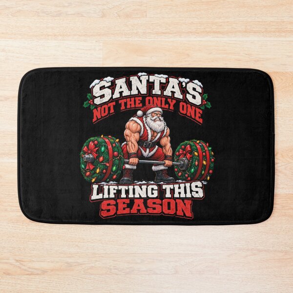 Item preview, Santas Not The Only One Lifting This Season Funny Christmas Gym designed and sold by CrazySzoopWorld.