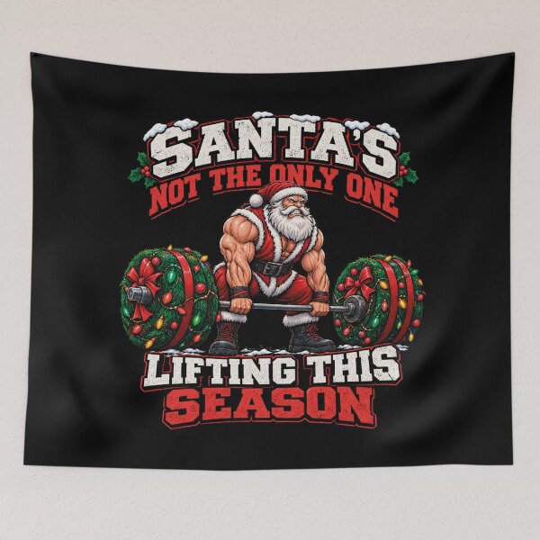 Item preview, Santas Not The Only One Lifting This Season Funny Christmas Gym designed and sold by CrazySzoopWorld.