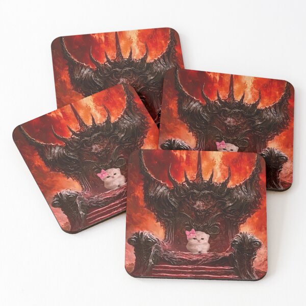 Item preview, Cute Kitten on Demon Throne designed and sold by Chonk Borris.