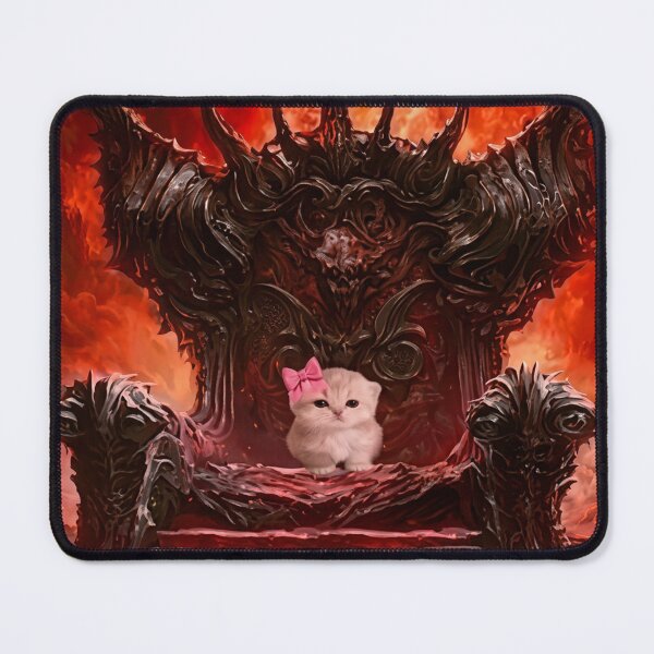 Item preview, Cute Kitten on Demon Throne designed and sold by Chonk Borris.
