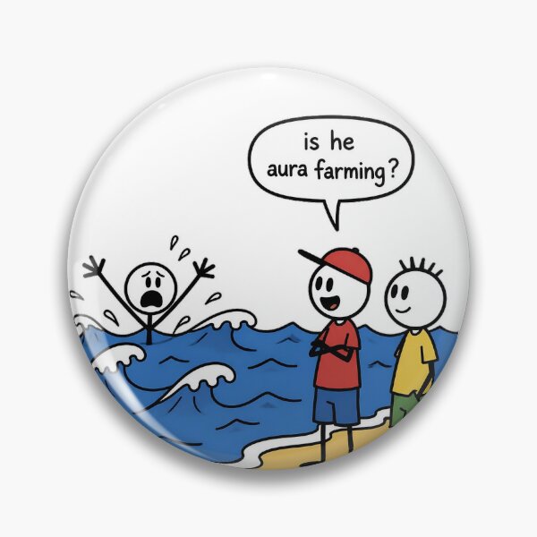 Item preview, Is He Farming Aura Funny Meme Drowning Beach T-Shirt designed and sold by Jack n' Sally's.