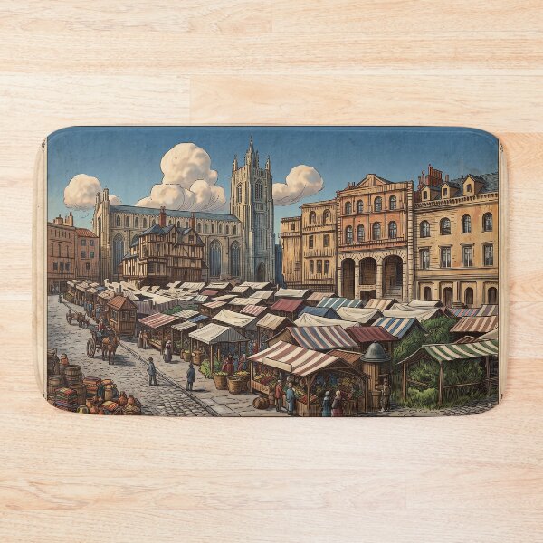 Item preview, Norwich Market Place, Historic Norfolk Illustration designed and sold by ArtworkNorth.