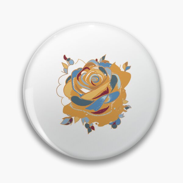 Item preview, Orange & Blue Rose Bloom - Abstract Mosaic Floral Art designed and sold by iampaulmorris.