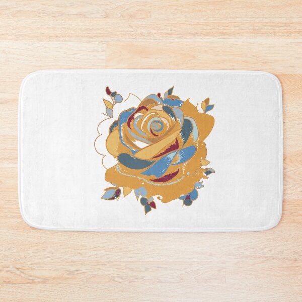 Item preview, Orange & Blue Rose Bloom - Abstract Mosaic Floral Art designed and sold by iampaulmorris.