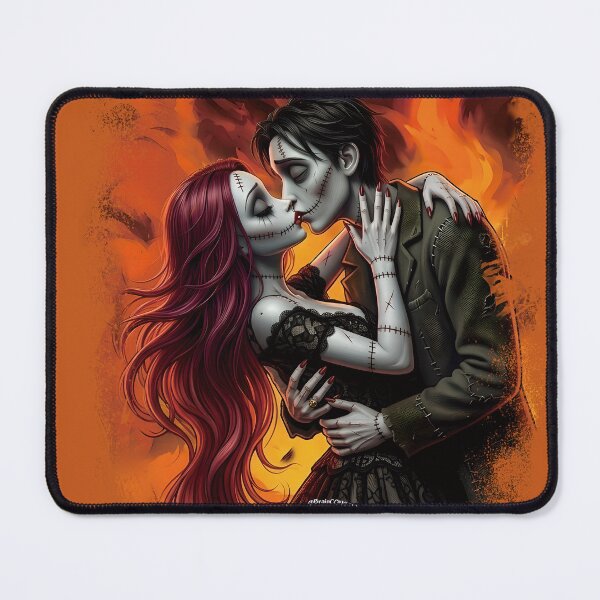 Item preview, Love Burns Brighter Gothic Stitched Couple Fiery Romance Art designed and sold by BrainConstip.