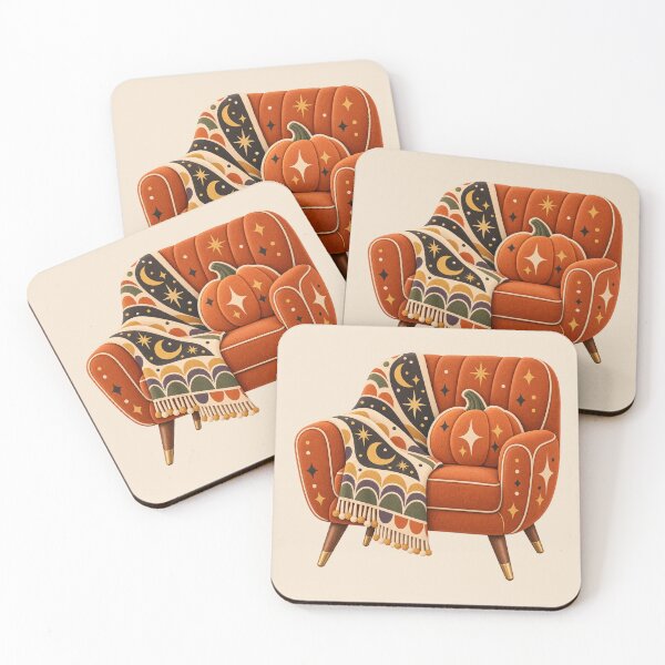 Item preview, Retro Cozy Halloween Pumpkin Armchair designed and sold by AliAltinelArt.