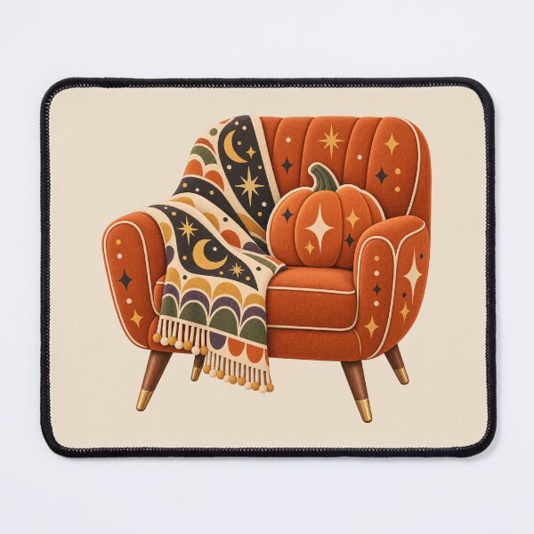Item preview, Retro Cozy Halloween Pumpkin Armchair designed and sold by AliAltinelArt.