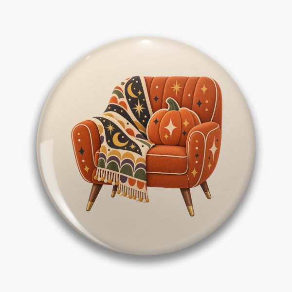 Item preview, Retro Cozy Halloween Pumpkin Armchair designed and sold by AliAltinelArt.