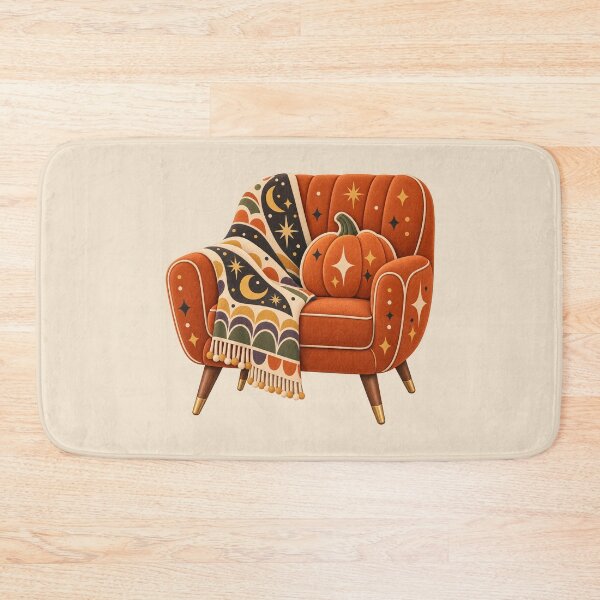 Item preview, Retro Cozy Halloween Pumpkin Armchair designed and sold by AliAltinelArt.