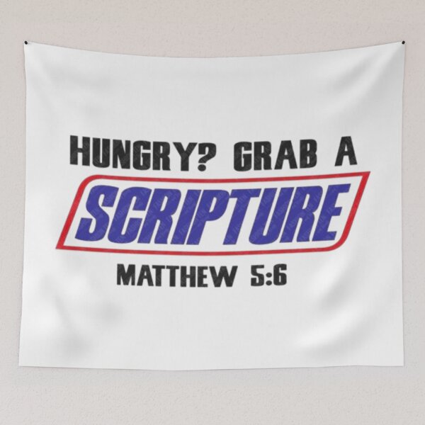 Item preview, Hungry Grab A Scripture Matthew 56 – Bold Christian Quote Design designed and sold by EatPrayLive.