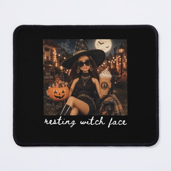 Item preview, Resting Witch Face Halloween Doll Pumpkin Night designed and sold by Glow-Paw-Studio.