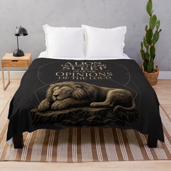 Item preview, A Lion Doesn't Lose Sleep Over The Opinions Of The Loud - Minimalist Stoic Entrepreneur Quote Minimalist Lion Art designed and sold by Bennie Singh.