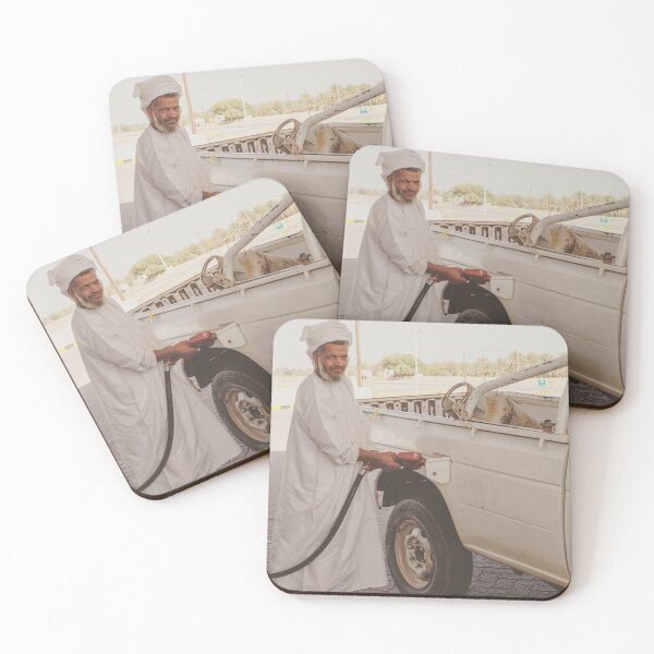 Item preview, Man in Oman filling up car at gas station designed and sold by Photopat.
