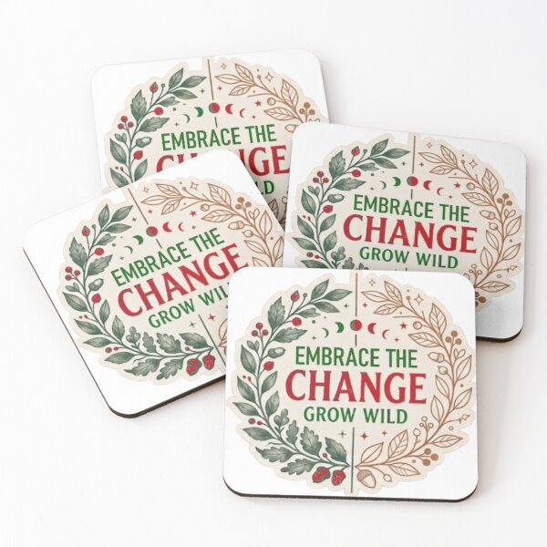 Item preview, Embrace The Change Grow Wild - Red Autumn Botanical Wreath designed and sold by Salma.Store.