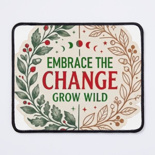 Item preview, Embrace The Change Grow Wild - Red Autumn Botanical Wreath designed and sold by Salma.Store.