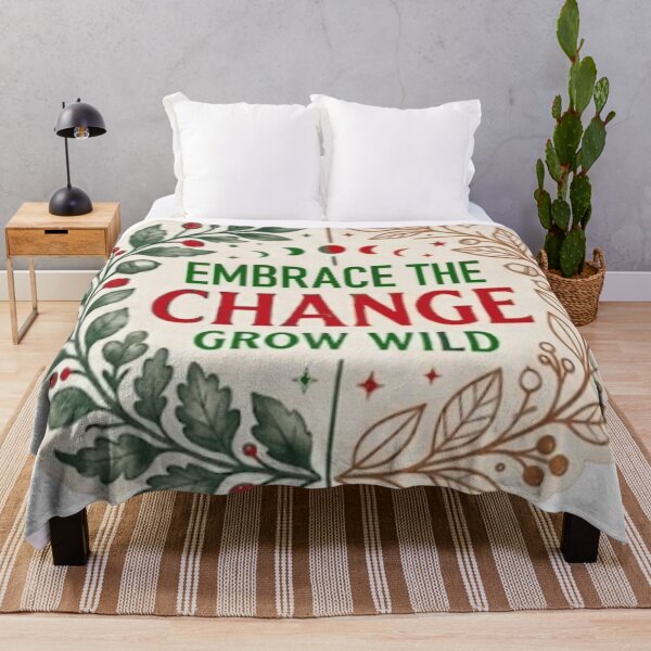 Item preview, Embrace The Change Grow Wild - Red Autumn Botanical Wreath designed and sold by Salma.Store.