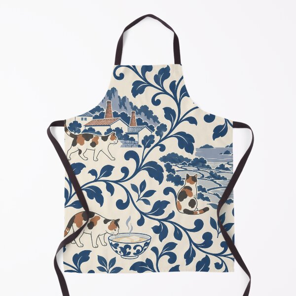 Item preview, Saga Cats and Indigo Karakusa Pattern designed and sold by DAYAMA Japan.