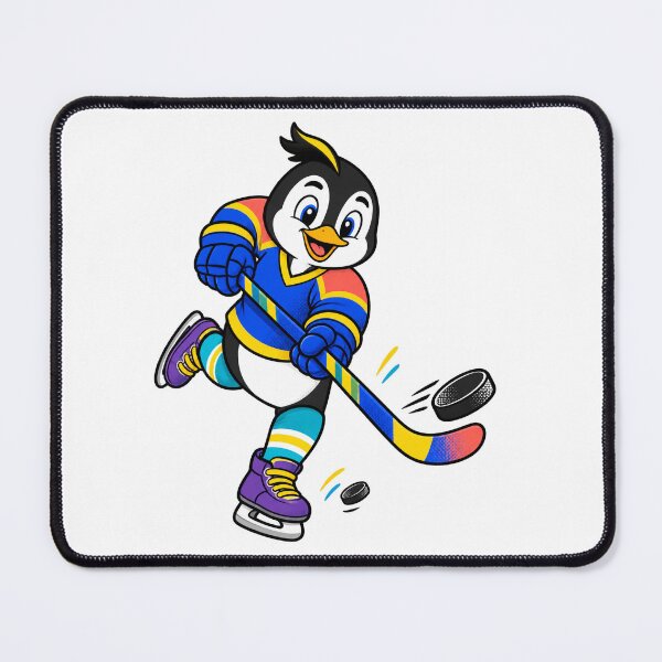 Item preview, Cute Cartoon Penguin Playing Ice Hockey Mascot designed and sold by ArtsAmaze.